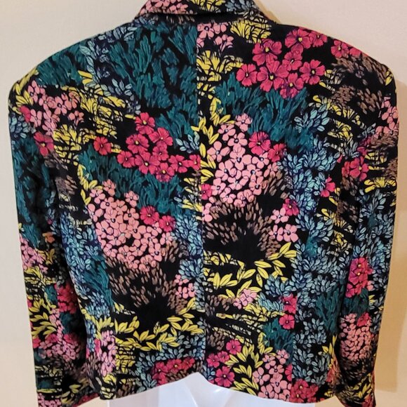 BISOU BISOU Women's XL Floral Blazer Jacket Multicolor - Picture 5 of 10